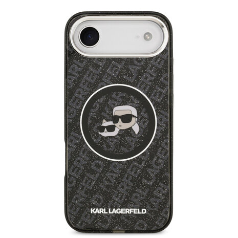Karl Lagerfeld Karl Lagerfeld iPhone 17 Air Backcover hoesje - MagSafe - IML Glitter K&C Heads Logo - Zwart Karl Lagerfeld Karl Lagerfeld iPhone 17 Air Backcover hoesje - MagSafe - IML Glitter K&C Heads Logo - Zwart