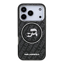 Karl Lagerfeld Karl Lagerfeld iPhone 17 Pro/iPhone 18 Pro Handyhülle MagSafe IML Glitzer Logo mit Karl-&-Choupette-Köpfen - Schwarz