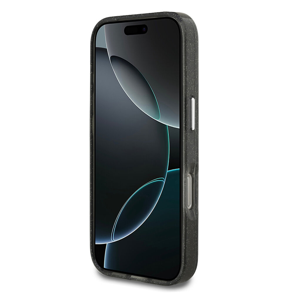 Karl Lagerfeld Karl Lagerfeld iPhone 17 Pro Back cover case - MagSafe - IML Glitter K&C Heads Logo - Black