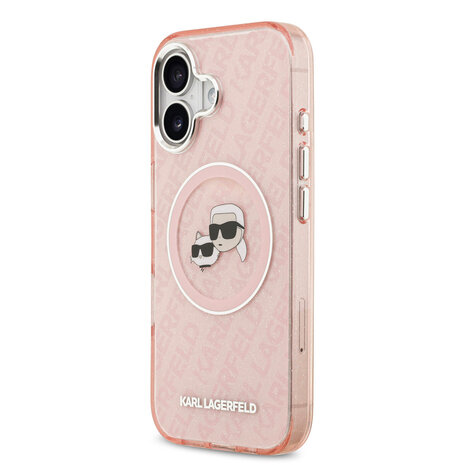Karl Lagerfeld Karl Lagerfeld iPhone 17 Back-Cover hul - MagSafe - IML Glitter K&C Heads Logo - Rosa Karl Lagerfeld Karl Lagerfeld iPhone 17 Back-Cover hul - MagSafe - IML Glitter K&C Heads Logo - Rosa