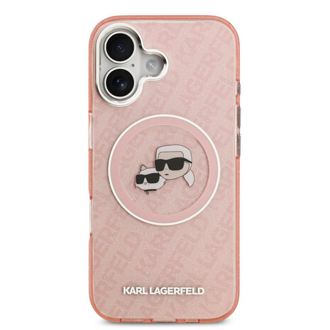 Karl Lagerfeld Karl Lagerfeld iPhone 17 Back-Cover hul - MagSafe - IML Glitter K&C Heads Logo - Rosa Karl Lagerfeld Karl Lagerfeld iPhone 17 Back-Cover hul - MagSafe - IML Glitter K&C Heads Logo - Rosa