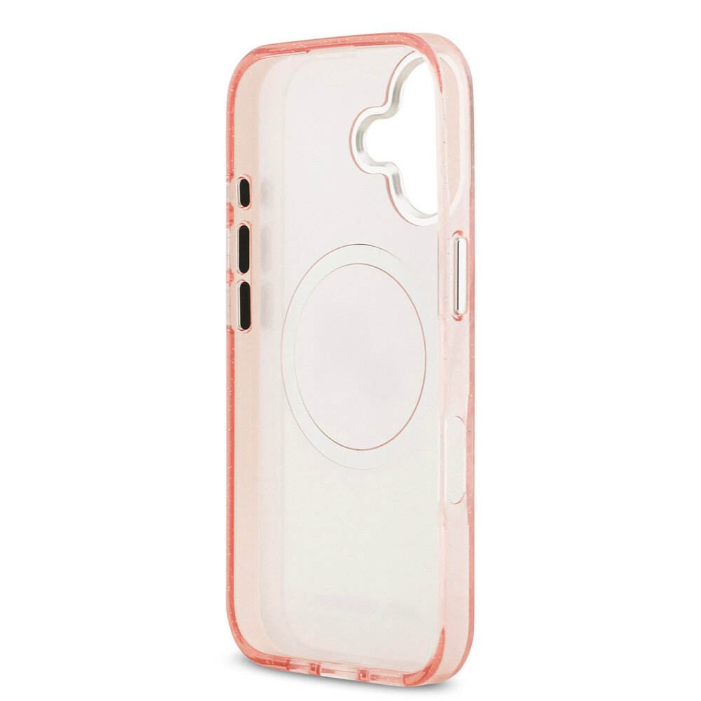 Karl Lagerfeld Karl Lagerfeld iPhone 17 Backcover hoesje - MagSafe - IML Glitter K&C Heads Logo - Roze