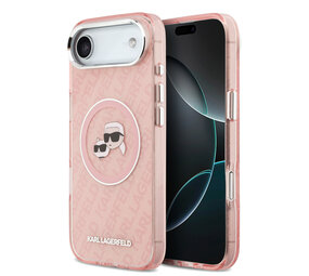 Karl Lagerfeld Karl Lagerfeld iPhone 17 Air Backcover hoesje - MagSafe - IML Glitter K&C Heads Logo - Roze Karl Lagerfeld Karl Lagerfeld iPhone 17 Air Backcover hoesje - MagSafe - IML Glitter K&C Heads Logo - Roze
