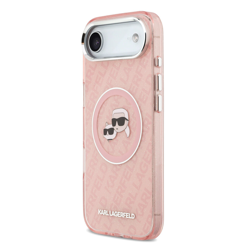 Karl Lagerfeld Karl Lagerfeld iPhone 17 Air Back cover case - MagSafe - IML Glitter K&C Heads Logo - Pink Karl Lagerfeld Karl Lagerfeld iPhone 17 Air Back cover case - MagSafe - IML Glitter K&C Heads Logo - Pink