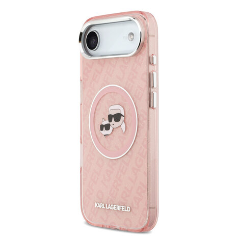 Karl Lagerfeld Karl Lagerfeld iPhone 17 Air Back cover case - MagSafe - IML Glitter K&C Heads Logo - Pink Karl Lagerfeld Karl Lagerfeld iPhone 17 Air Back cover case - MagSafe - IML Glitter K&C Heads Logo - Pink
