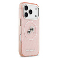 Karl Lagerfeld Karl Lagerfeld iPhone 17 Pro Max/iPhone 18 Pro Max Handyhülle MagSafe IML Glitzer Logo mit Karl-&-Choupette-Köpfen - Rosa