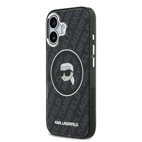 Karl Lagerfeld Karl Lagerfeld iPhone 17 Backcover hoesje - MagSafe - IML Karl Head Logo - Zwart