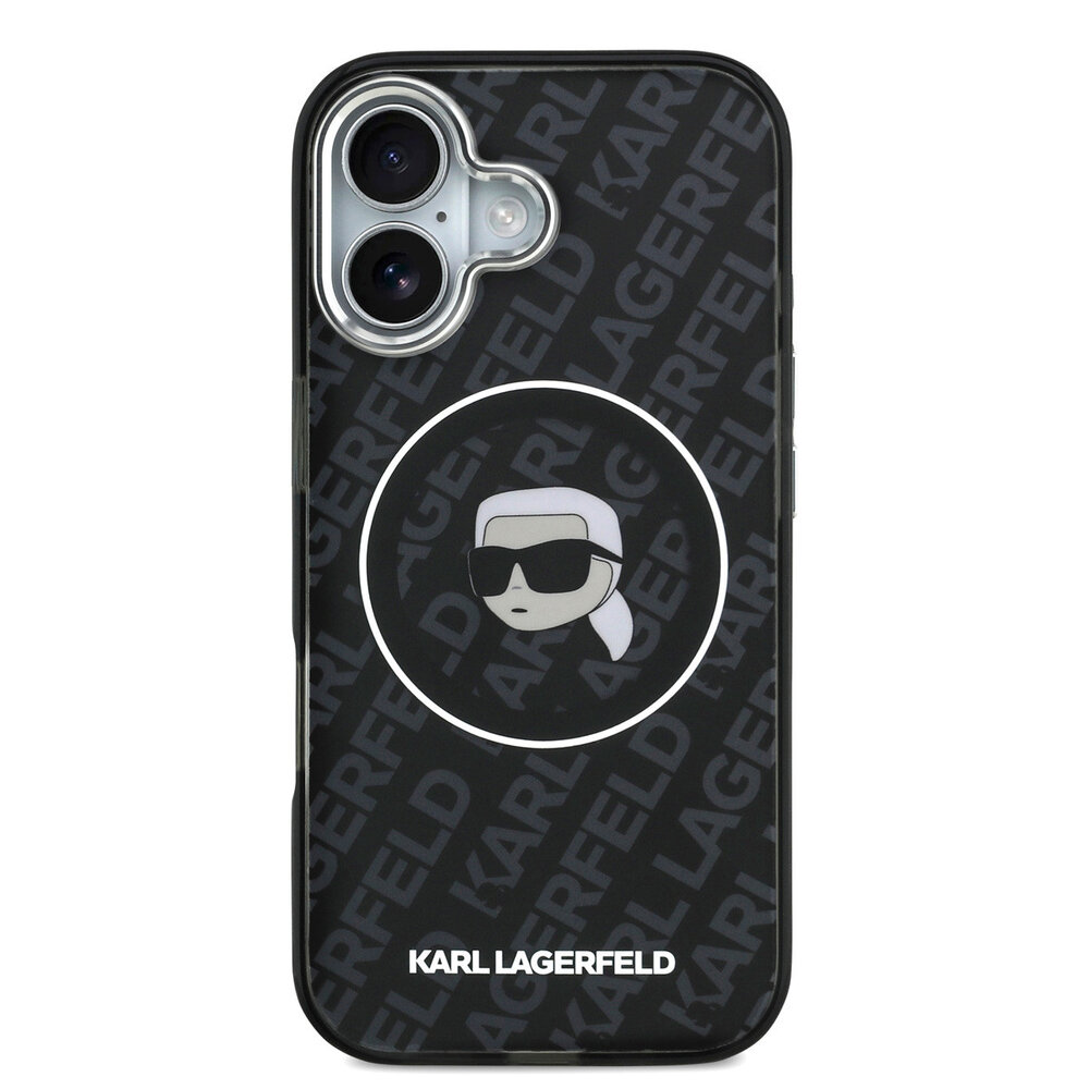 Karl Lagerfeld Karl Lagerfeld iPhone 17 Backcover hoesje - MagSafe - IML Karl Head Logo - Zwart