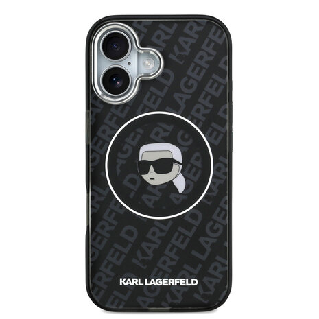 Karl Lagerfeld Karl Lagerfeld iPhone 17 Backcover hoesje - MagSafe - IML Karl Head Logo - Zwart