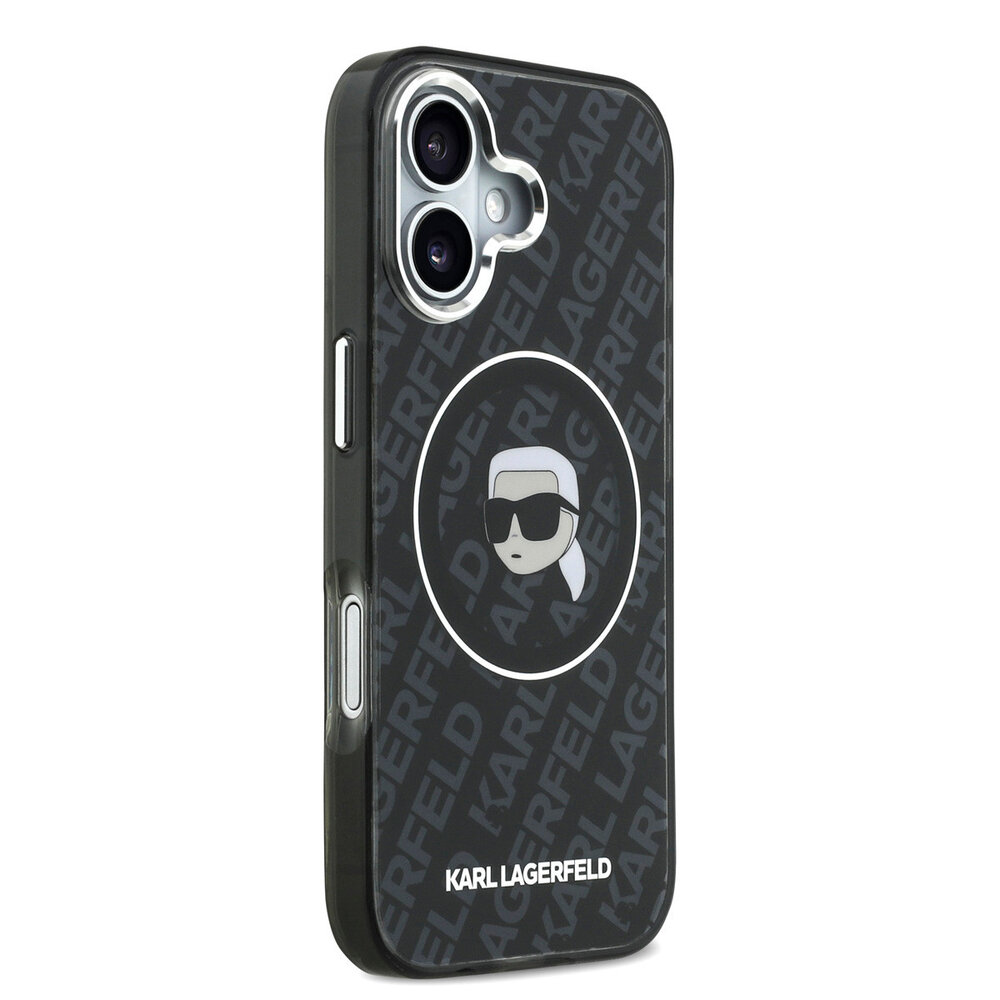Karl Lagerfeld Karl Lagerfeld iPhone 17 Backcover hoesje - MagSafe - IML Karl Head Logo - Zwart