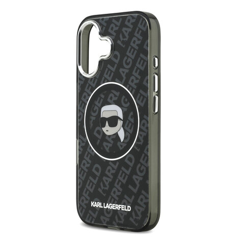 Karl Lagerfeld Karl Lagerfeld iPhone 17 Backcover hoesje - MagSafe - IML Karl Head Logo - Zwart
