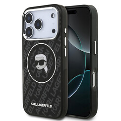 Karl Lagerfeld iPhone 17 Pro/iPhone 18 Pro Backcover-Hülle - MagSafe - IML Karl-Kopf-Logo - Schwarz