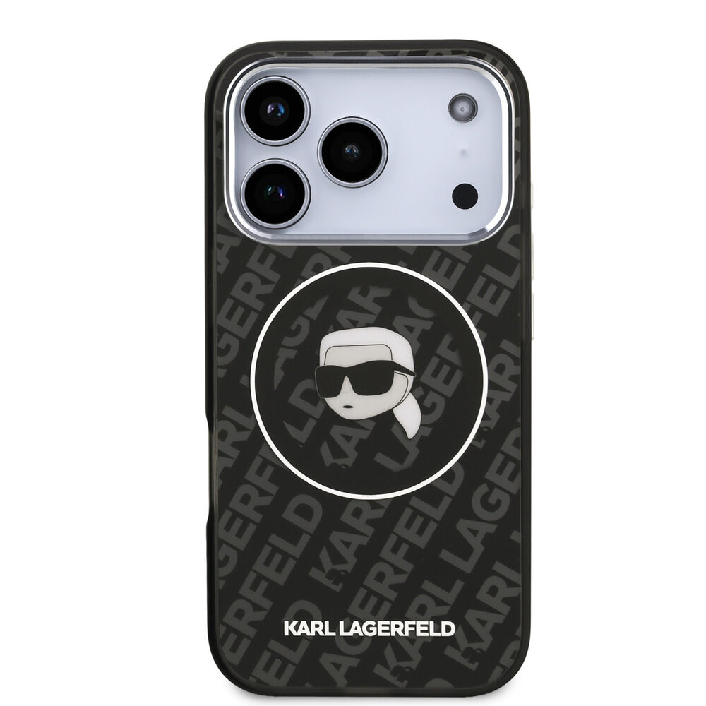 Karl Lagerfeld Karl Lagerfeld iPhone 17 Pro Back cover case - MagSafe - IML Karl Head Logo - Black