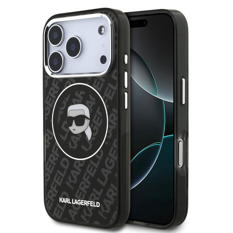 Karl Lagerfeld Karl Lagerfeld iPhone 17 Pro Max Back cover case - MagSafe - IML Karl Head Logo - Black
