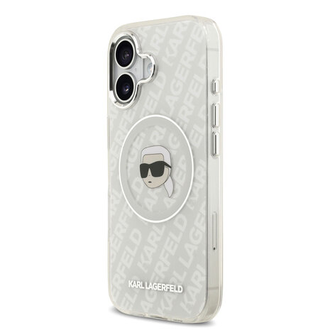 Karl Lagerfeld Karl Lagerfeld iPhone 17 Backcover hoesje - MagSafe - IML Karl Head Logo - Grijs