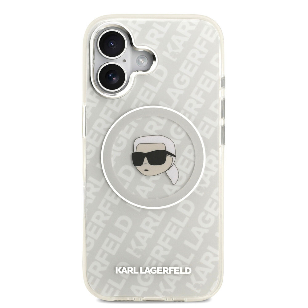 Karl Lagerfeld Karl Lagerfeld iPhone 17 Backcover hoesje - MagSafe - IML Karl Head Logo - Grijs