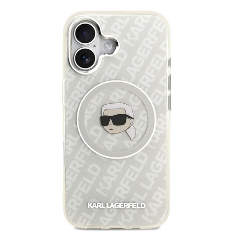 Karl Lagerfeld Karl Lagerfeld iPhone 17 Backcover hoesje - MagSafe - IML Karl Head Logo - Grijs