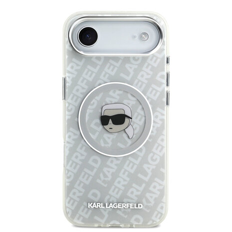 Karl Lagerfeld Karl Lagerfeld iPhone 17 Air Backcover hoesje - MagSafe - IML Karl Head Logo - Grijs