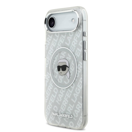 Karl Lagerfeld Karl Lagerfeld iPhone 17 Air Backcover hoesje - MagSafe - IML Karl Head Logo - Grijs