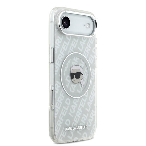 Karl Lagerfeld Karl Lagerfeld iPhone 17 Air Backcover hoesje - MagSafe - IML Karl Head Logo - Grijs