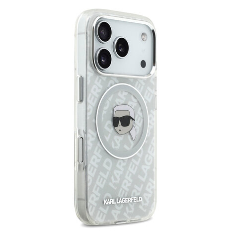 Karl Lagerfeld Karl Lagerfeld iPhone 17 Pro Back cover case - MagSafe - IML Karl Head Logo - Grey