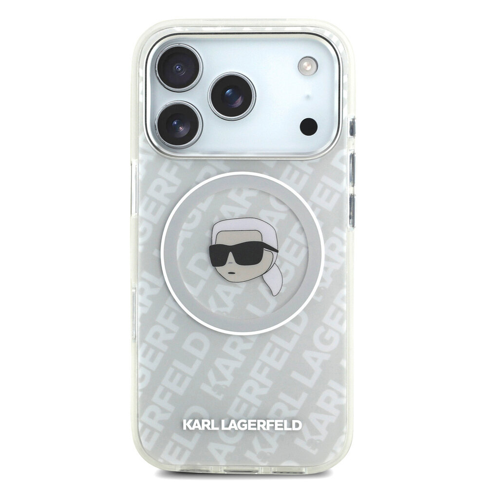 Karl Lagerfeld Karl Lagerfeld iPhone 17 Pro Back cover case - MagSafe - IML Karl Head Logo - Grey