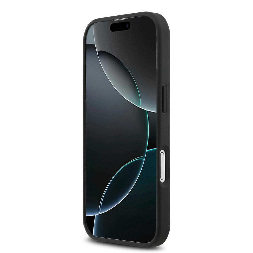 Mercedes-Benz Mercedes-Benz iPhone 17 Back-Cover hul - Genuine Leather - Magsafe - Laurel Leaves and Stripes - Schwarz Mercedes-Benz Mercedes-Benz iPhone 17 Back-Cover hul - Genuine Leather - Magsafe - Laurel Leaves and Stripes - Schwarz