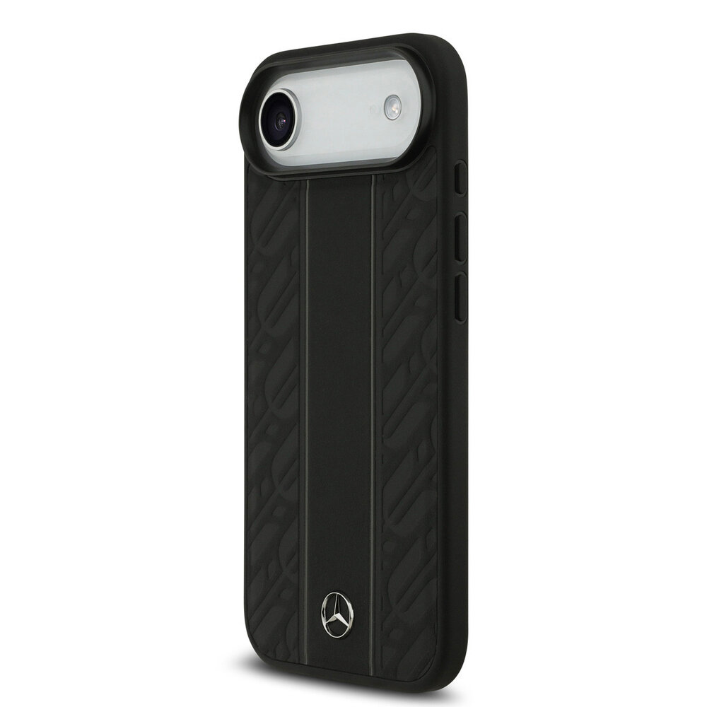 Mercedes-Benz Mercedes-Benz iPhone 17 Air Back cover case - Genuine Leather - Magsafe - Laurel Leaves and Stripes - Black Mercedes-Benz Mercedes-Benz iPhone 17 Air Back cover case - Genuine Leather - Magsafe - Laurel Leaves and Stripes - Black