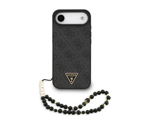 Guess Guess iPhone 17 Air Back cover case - MagSafe - 4G Triangle Logo - Pearl Strap - Black