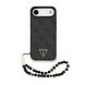 Guess Guess iPhone 17 Air Back cover coque - MagSafe - 4G Triangle Logo - Pearl Strap - Noir