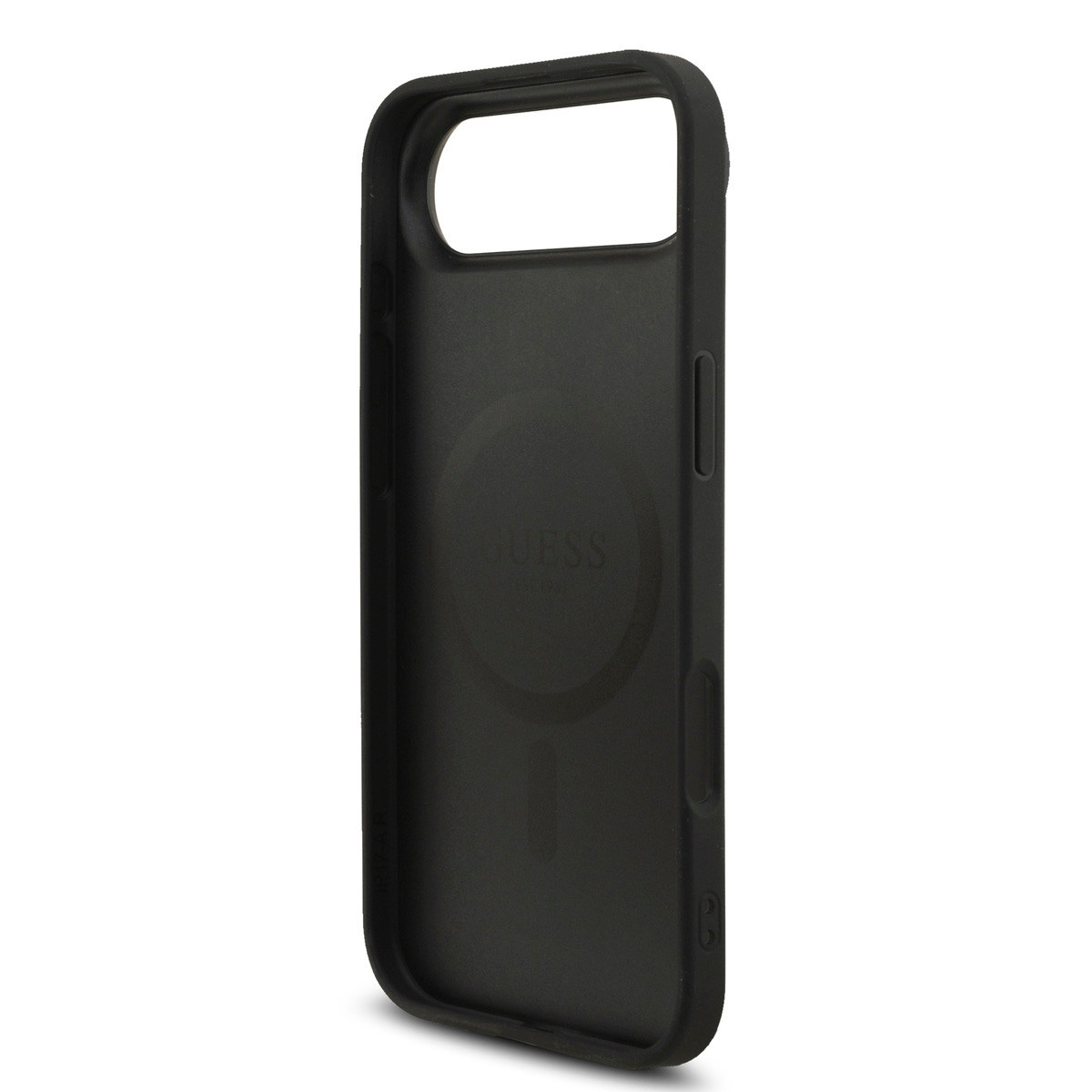 Guess Guess iPhone 17 Air Backcover hoesje - MagSafe - 4G Triangle Logo - Pearl Strap - Zwart, foto 6 van 6