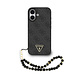 Guess Guess iPhone 17 Back cover case - MagSafe - 4G Triangle Logo - Pearl Strap - Black
