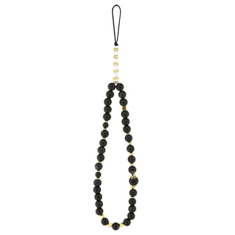 Guess Guess iPhone 17 Back cover coque - MagSafe - 4G Triangle Logo - Pearl Strap - Noir