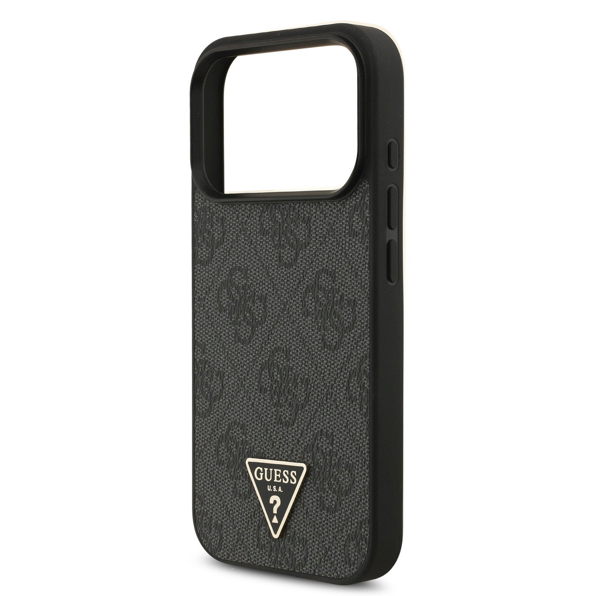 Guess Guess iPhone 17 Pro Backcover hoesje - MagSafe - 4G Triangle Logo - Pearl Strap - Zwart, foto 5 van 6