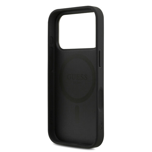 Guess Guess iPhone 17 Pro/iPhone 18 Pro Handyhülle MagSafe 4G dreieckiges Logo Perlenband - Schwarz