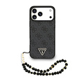 Guess Guess iPhone 17 Pro Max/iPhone 18 Pro Max Handyhülle MagSafe 4G dreieckiges Logo Perlenband - Schwarz