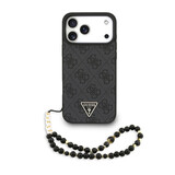 Guess Guess iPhone 17 Pro Max Back cover case - MagSafe - 4G Triangle Logo - Pearl Strap - Black