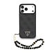 Guess Guess iPhone 17 Pro Max Back cover case - MagSafe - 4G Triangle Logo - Pearl Strap - Black