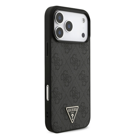 Guess Guess iPhone 17 Pro Max Back cover coque - MagSafe - 4G Triangle Logo - Pearl Strap - Noir