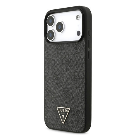 Guess Guess iPhone 17 Pro Max Back cover case - MagSafe - 4G Triangle Logo - Pearl Strap - Black
