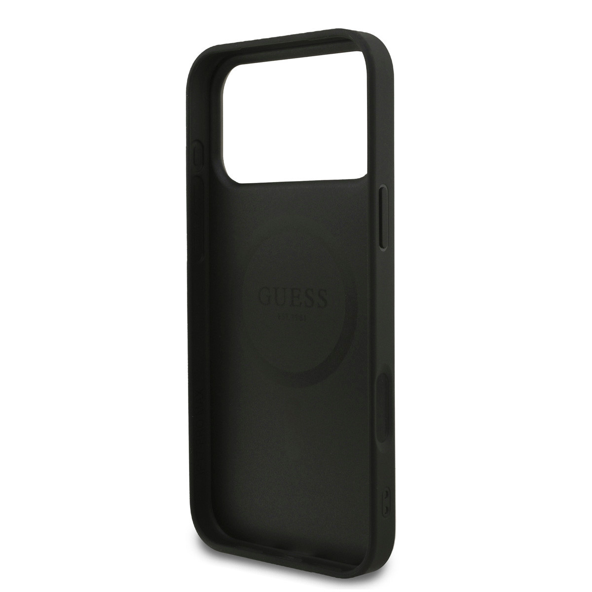 Guess Guess iPhone 17 Pro Max Backcover hoesje - MagSafe - 4G Triangle Logo - Pearl Strap - Zwart, foto 6 van 6
