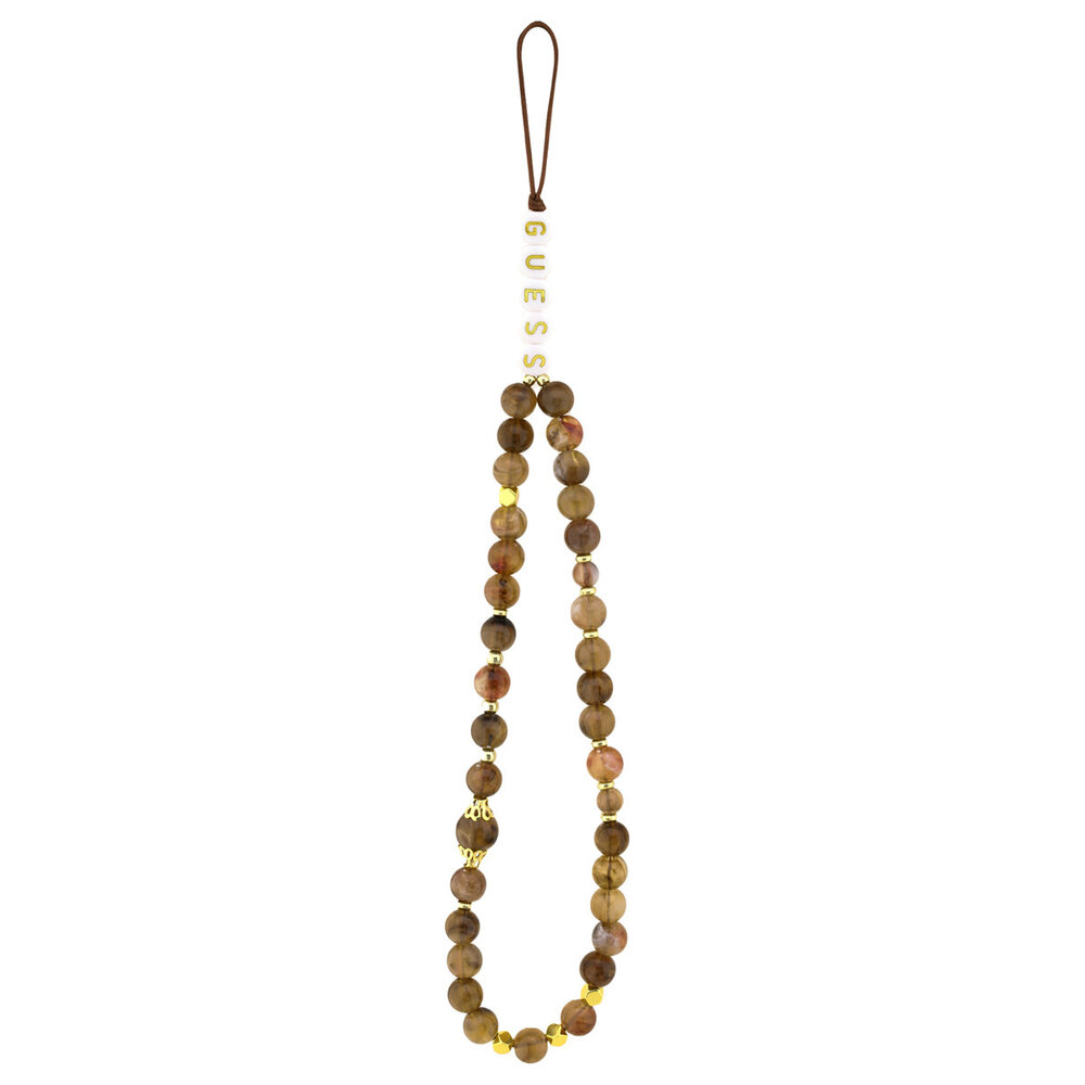 Guess Guess iPhone 17 Backcover hoesje - MagSafe - 4G Triangle Logo - Pearl Strap - Bruin Guess Guess iPhone 17 Backcover hoesje - MagSafe - 4G Triangle Logo - Pearl Strap - Bruin