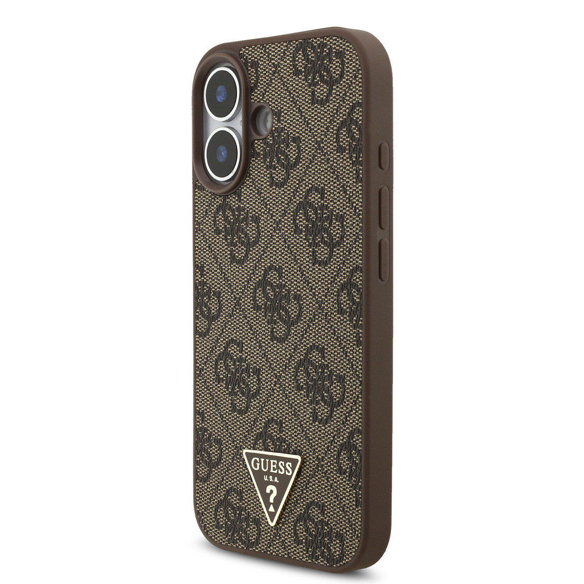 Guess Guess iPhone 17 Backcover hoesje - MagSafe - 4G Triangle Logo - Pearl Strap - Bruin, foto 2 van 6