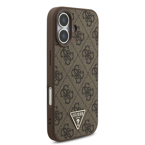 Guess Guess iPhone 17 Back cover coque - MagSafe - 4G Triangle Logo - Pearl Strap - Marron
