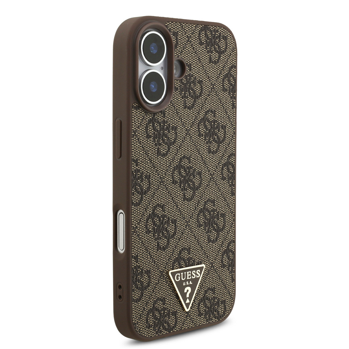 Guess Guess iPhone 17 Backcover hoesje - MagSafe - 4G Triangle Logo - Pearl Strap - Bruin, foto 3 van 6