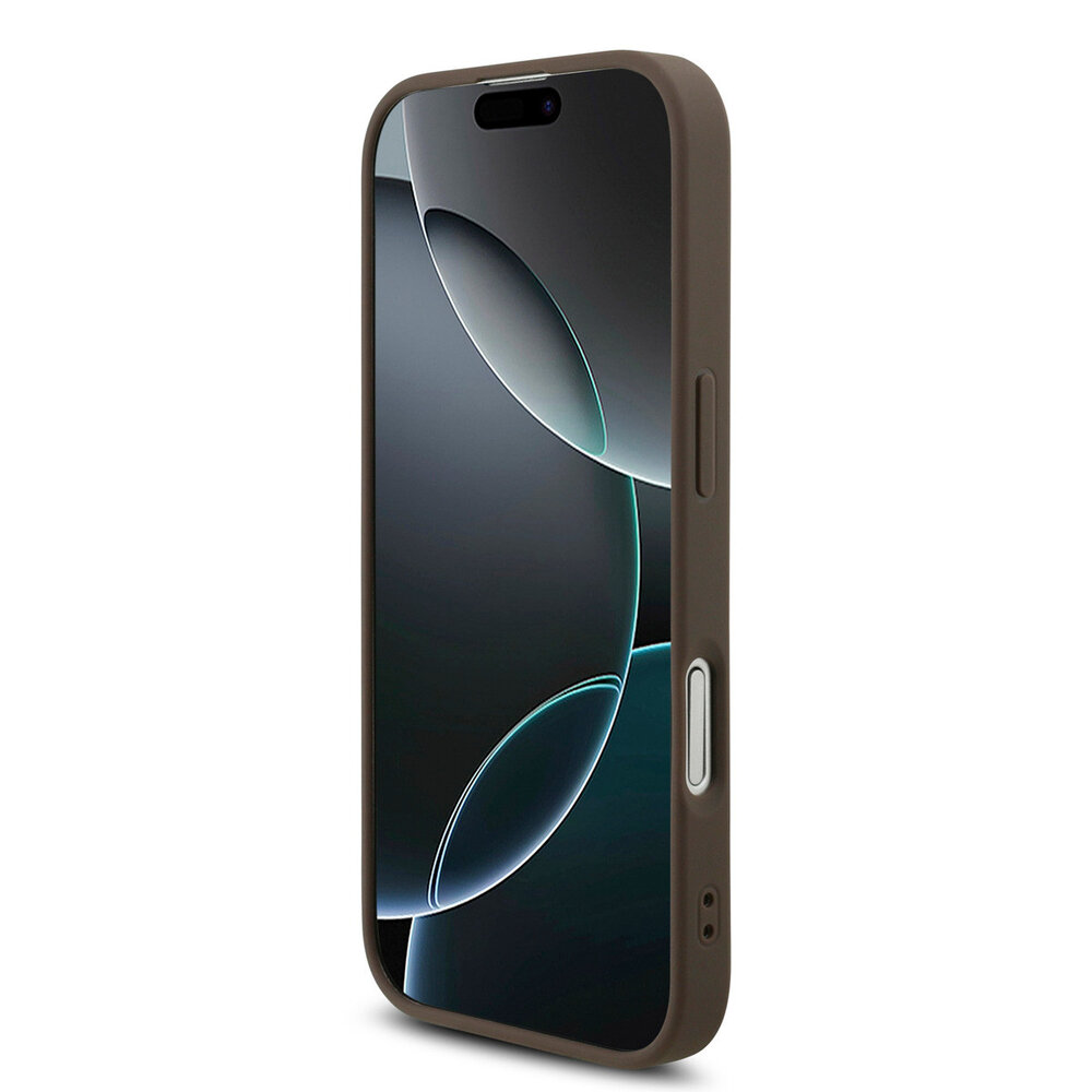 Guess Guess iPhone 17 Back-Cover hul - MagSafe - 4G Triangle Logo - Pearl Strap - Braun Guess Guess iPhone 17 Back-Cover hul - MagSafe - 4G Triangle Logo - Pearl Strap - Braun