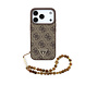Guess Guess iPhone 17 Pro Backcover hoesje - MagSafe - 4G Triangle Logo - Pearl Strap - Bruin