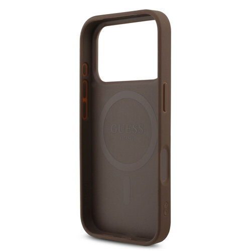 Guess Guess iPhone 17 Pro/iPhone 18 Pro Handyhülle MagSafe 4G dreieckiges Logo Perlenband - Braun