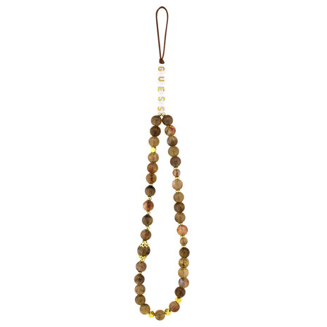 Guess Guess iPhone 17 Pro Max Back-Cover hul - MagSafe - 4G Triangle Logo - Pearl Strap - Braun