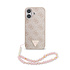 Guess iPhone 17 Back cover case - MagSafe - 4G Triangle Logo - Pearl Strap - Pink